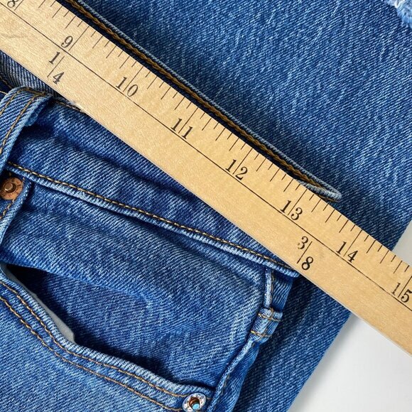 Levi's Jeans Wedgie Straight Women's Dark Wash 26 Button Fly‎ Raw Hem - Picture 11 of 14